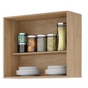 Ver imagem 2 de Armario Aereo 2 Portas Milla Amendoa Off White Puxador Aluminio