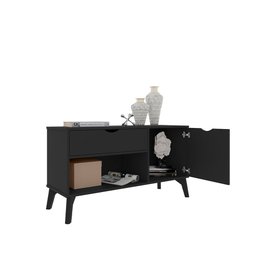 Rack Aparador com Porta e Gaveta Premium London Preto - 5