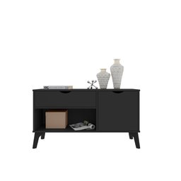 Rack Aparador com Porta e Gaveta Premium London Preto - 6
