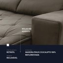 Ver imagem 2 de Sofá Retrátil/Reclinável Belga 1,80m Suede Velut com Molas no Assento