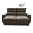 Ver imagem 4 de Sofá Retrátil/Reclinável Belga 1,80m Suede Velut com Molas no Assento