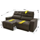 Ver imagem 3 de Sofá Retrátil/Reclinável Belga 1,80m Suede Velut com Molas no Assento