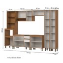 Ver imagem 4 de Cozinha Completa Venaly 14 Portas 2 Gavetas com Vidro CEC288 Cinamomo/Off White - Henn