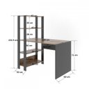 Ver imagem 4 de Mesa Escrivaninha Match 3 Prateleiras Pinho/Preto - Pnr Móveis