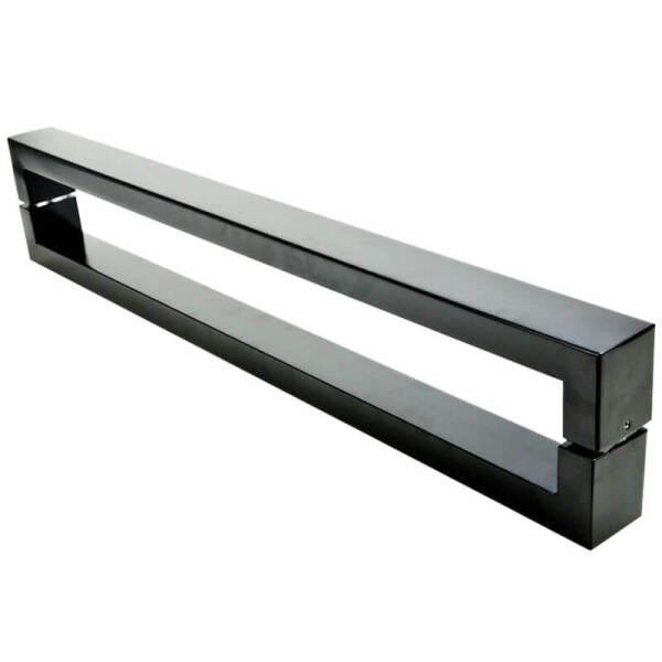 Puxador Portas Duplo Aço Inox Preto Hércules 2,5 m para portas: pivotantes/madeira/vidro