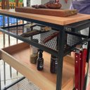 Ver imagem 4 de Carrinho Auxiliar para Churrasco Estilo Industrial com Tampo em Eucalipto
