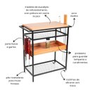 Ver imagem 3 de Carrinho Auxiliar para Churrasco Estilo Industrial com Tampo em Eucalipto