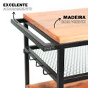 Ver imagem 5 de Carrinho Auxiliar para Churrasco Estilo Industrial com Tampo em Eucalipto