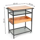 Ver imagem 7 de Carrinho Auxiliar para Churrasco Estilo Industrial com Tampo em Eucalipto