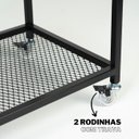 Ver imagem 6 de Carrinho Auxiliar para Churrasco Estilo Industrial com Tampo em Eucalipto
