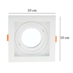 Kit 3 Spot Quadrado Embutir Gesso Recuado Branco Direcionavel Corredor Zan09 - 4 Kit 3 Spot Quadrado Embutir Gesso Recuado Branco Direcionavel Corredor Zan09 - 4