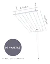 Ver imagem 2 de Varal De Teto Tradicional 80cm x 09 Varetas - Em Alumínio Branco