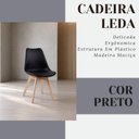 Ver imagem 7 de Conjunto Leda Mesa Tampo Preto 90cm & 4 Cadeiras Pés de Madeira Preta Almofada