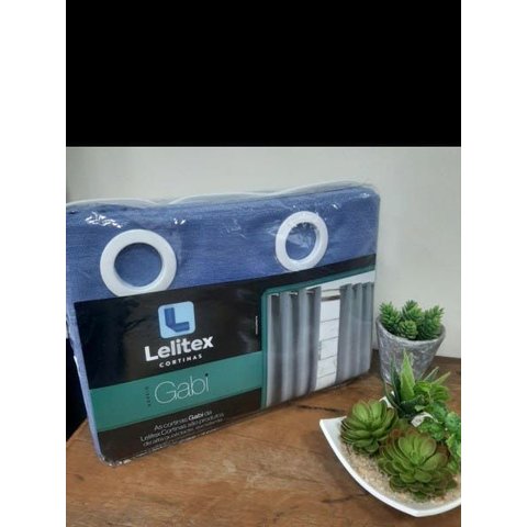 Cortina Rustica Gabi Azul Lavanda 2,80 M X 1,80 M - Sala/quarto