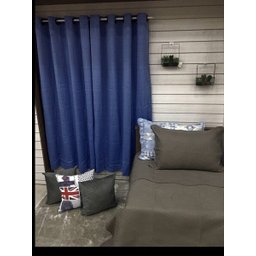 Cortina Rustica Gabi Azul Lavanda 2,80 m x 1,80 m - Sala/Quarto - 2