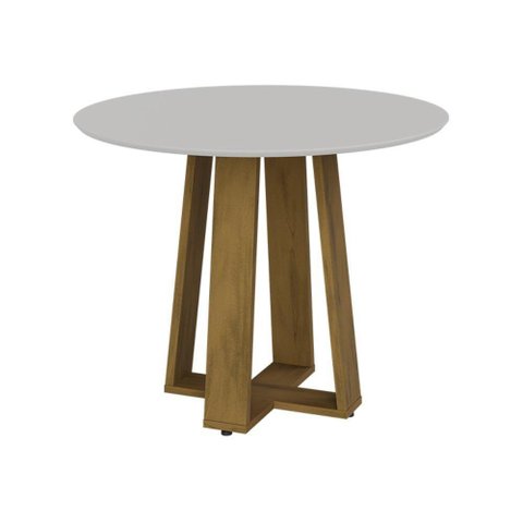 Mesa De Jantar Redonda 103cm Multimóveis Cr50043 Carvalho/off White Carvalho/off White