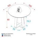 Ver imagem 3 de Mesa De Jantar Redonda 103cm Multimóveis Cr50043 Carvalho/off White Carvalho/off White