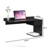 Mesa de Computador Notebook Suspensa Parede com Prateleira - Preto - 3