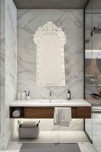Espelho de Parede Veneziano Retangular Importado 120 x 62 -  - 1