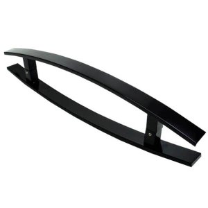 Puxador Portas Duplo Aço Inox Preto Lugui 80 cm para portas: pivotantes/madeira/vidro temperado/