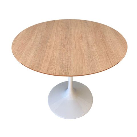 Mesa de Jantar Tulipa Saarinen Redonda 140cm Base Branca Tampo Jade