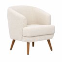 Ver imagem 1 de Poltrona Decorativa Milan Pés Madeira Bouclé Off White - Sallar Home