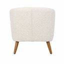 Ver imagem 7 de Poltrona Decorativa Milan Pés Madeira Bouclé Off White - Sallar Home