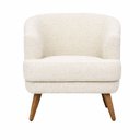 Ver imagem 4 de Poltrona Decorativa Milan Pés Madeira Bouclé Off White - Sallar Home
