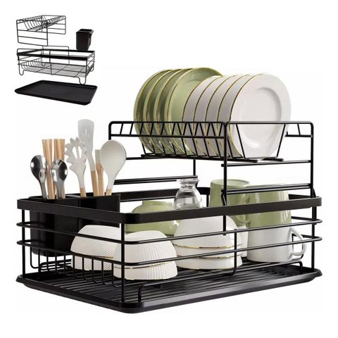 Escorredor de Louça Prato Copo Talheres Tigela Utensilios Mesa Pia Bancada Organizaçao Cozinha Limpe