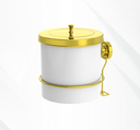 Ver imagem 1 de Lixeira Parede Ventosa 5l Redonda Branca Luxo - Dourado
