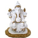 Ver imagem 1 de ESTATUA GANESHA SENTADO 11CM BRANCO - UN