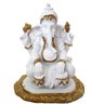 ESTATUA GANESHA SENTADO 11CM BRANCO - UN - 1
