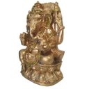 Ver imagem 2 de ESTÁTUA GANESHA NO TRONO 14CM DOURADO - UN