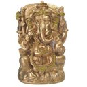 Ver imagem 1 de ESTÁTUA GANESHA NO TRONO 14CM DOURADO - UN