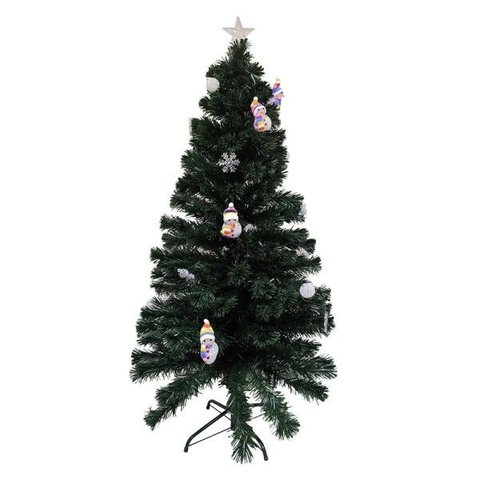 Arvore de Natal Fibra Ótica Natalino 1 Metro 20cm Decoração Estrela Led Colorido 125 Galhos