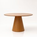 Ver imagem 1 de Mesa de Jantar Cone Redonda 140 Cm Base Madeira Freijó Tampo Freijó