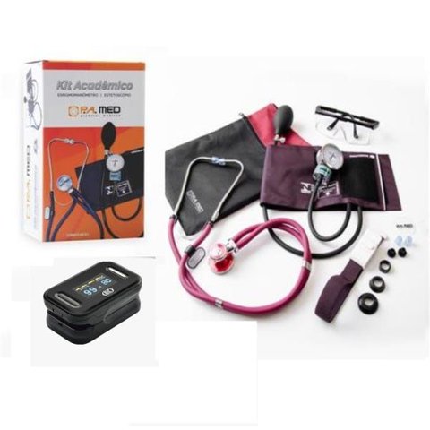 Kit Acadêmico Enfermagem Bordo - Kpa233 - P.a. Med + Oxímetro Bic Preto Ox0102