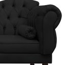 Ver imagem 3 de Recamier Divã Namoradeira Cancun 160cm Lado Direito + 2 Puffs Retrô Suede Preto