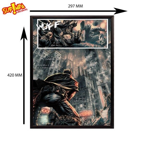 Quadro Batman em Gotham City - Versão 1 - A3 (29,7 cm x 42,0 cm) - 2