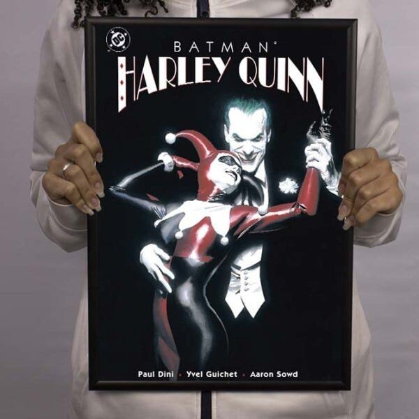 Quadro Coringa e Harley Quinn - Versão 1 - A3 (29,7 cm x 42,0 cm) - 1