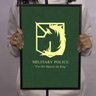 Quadro Brasões Attack On Titan - Brasão verde: Policia Militar - A3 (29,7 cm x 42,0 cm) - 1