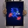 Quadro Poster Sonic - Sonic efeito neon - A3 (29,7 cm x 42,0 cm) - 2
