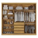 Ver imagem 7 de Guarda Roupa Casal com Espelho 3 Portas de Correr e 4 Gavetas 100% MDF London Cinamon/Offwhite Yesca