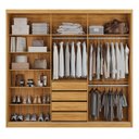 Ver imagem 4 de Guarda Roupa Casal com Espelho 3 Portas de Correr e 4 Gavetas 100% MDF London Cinamon/OffWhite