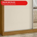 Ver imagem 6 de Guarda Roupa Casal com Espelho 3 Portas de Correr e 4 Gavetas 100% MDF London Cinamon/Offwhite Yesca