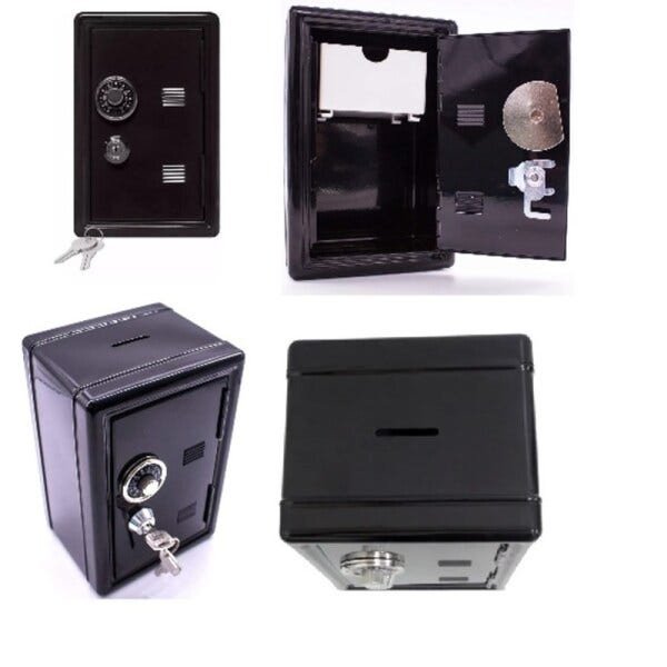 Mini cofre de segredo e chaves de metal retro camuflado para dinheiro joias segurança mecanico - 1