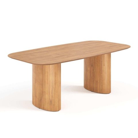 Mesa de Jantar Orgânica Tivoli 220cm X 110cm 8 Lugares Lamina Cinamomo Mel