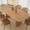 Ver imagem 3 de Mesa de Jantar Orgânica Tivoli 220cm X 110cm 8 Lugares Lamina Cinamomo Mel