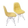 Kit 2 Cadeiras Dkr Botonê Amarela Base Cromada - Or Design - 2