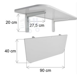 Mesa Dobrável Parede Retrátil Cozinha 90x40 Branca Ajl Mesa Dobrável - 6
